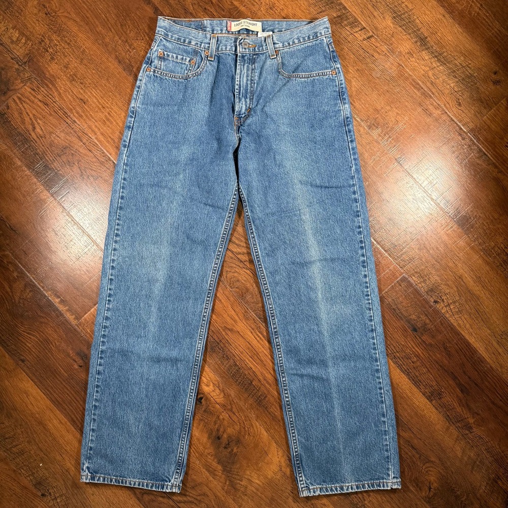 Levis 569 Loose Straight Jeans Mens 30x32 Medium Wash Blue Denim Relaxed Fit